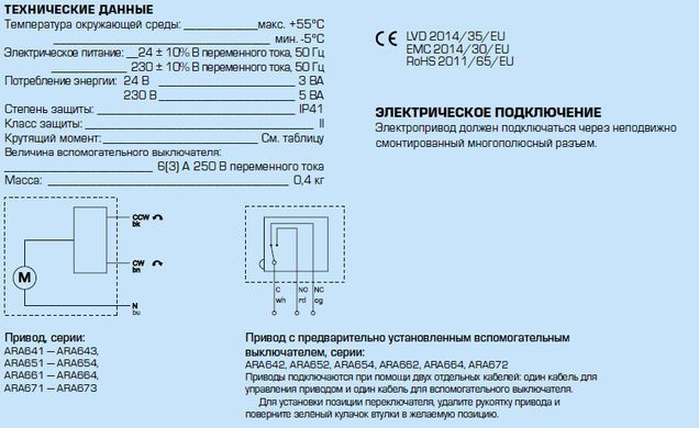653 12100200 електропривід ARA653 24В/ 60сек. 3-точки