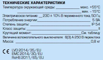 97 12052500 електропривід 230B/ 15 сек. 2 точки