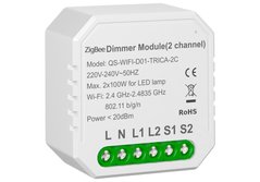 436121 Умный выключатель - регулятор Tervix Pro Line ZigBee Dimmer (2 клавиши)