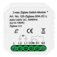 433141 Умный выключатель Tervix Pro Line ZigBee Switch (2 клавиши), без нуля