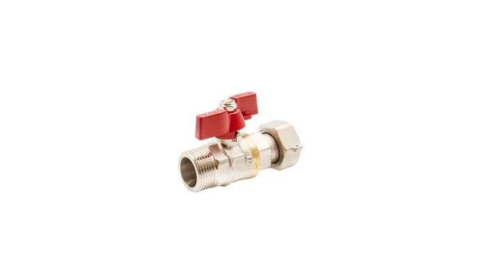 Кран кульовий FADO New PN40 1/2" з накидною гайкою прямий