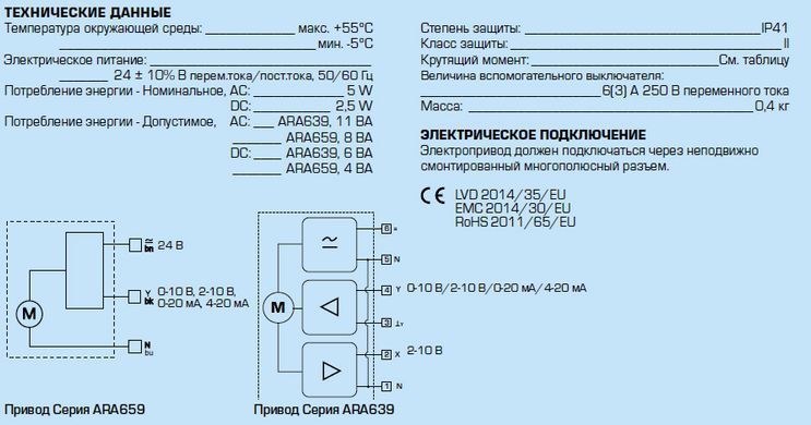 13023500 комплект: 3-ход. клапан VRG232 G 1 1/4" DN25 kvs10 та привід ARA645 2 точки, 230В, 30 сек